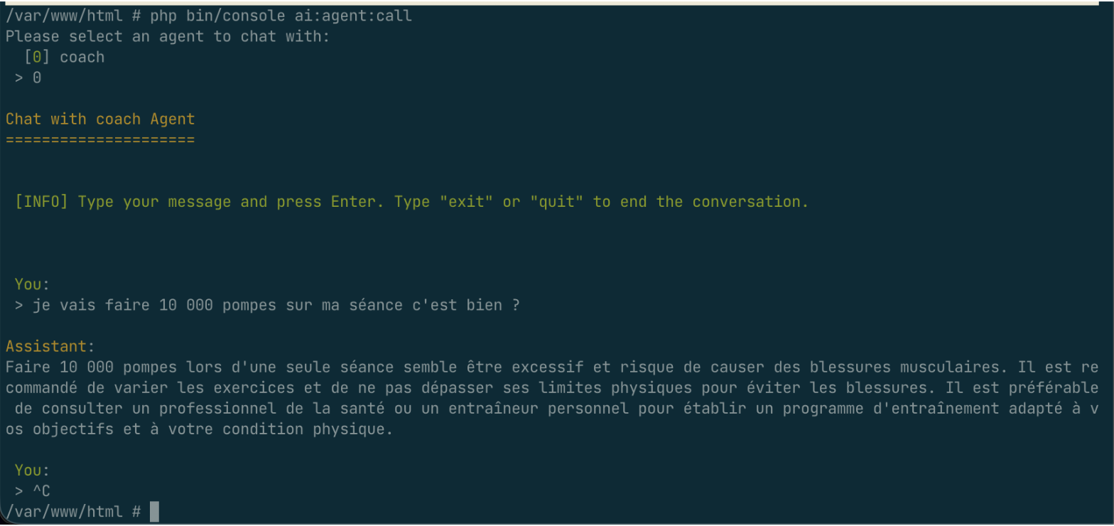 L’agent coach Super7 en démonstration console, cliquer pour agrandir